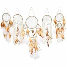 1 Piece Beige Dreamcatcher Ornament Handmade Cotton Thread Tassels Wooden Hanging Rod Feather Decor For Bedroom Wall Decoration Living Room Accent Home Party Decor Applicable To Christmas Halloween Thanksgiving Festival Gifts Christmas Gifts Thanksgiving Gifts Halloween Gifts Christmas Decorations Halloween Decorations Thanksgiving Decorations