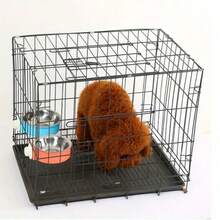 不锈钢宠物碗，适用于猫狗，防溢悬挂设计固定在笼子上，单碗用于盛放食物/水，不锈钢材质，易于安装和拆卸，防止泄漏和地板脏乱，适用于笼养宠物，适合中小型猫狗