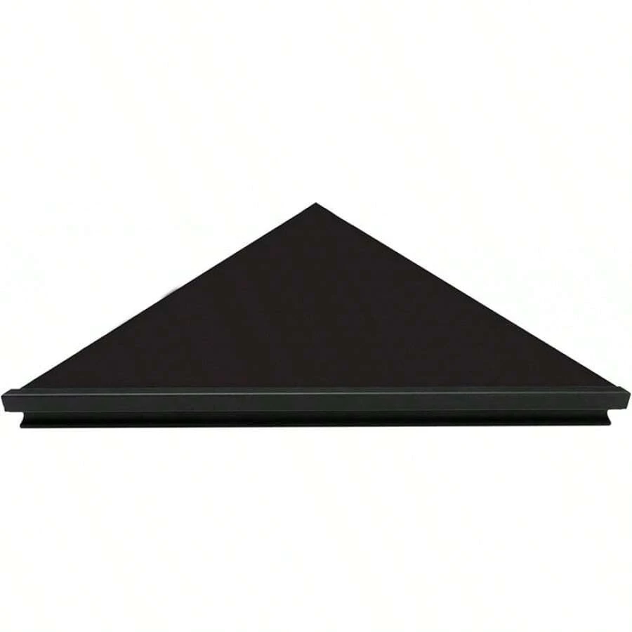 Evron Wall Mount Corner Shelf,Easy To Install Metal Front Floating Corner Shelves With Self-Adhesive Tapes,Wood Imitation Corner Shelf With Wire Pass Hole Pattern(Black 2 Pack)