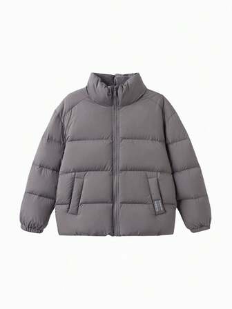 Balabala Chaqueta de plumas para niños preadolescentes en invierno, abrigo con cuello alto para niños y niñas, conjunto a juego para toda la familia