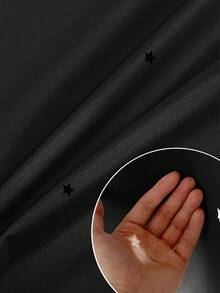 1pc Solid Color Hollow Star Window Curtain, Hollow Star Design, Classic Minimalist Style, Suitable For Bedroom, Living Room And Other Window Decor