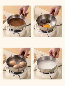 1pc Stainless Steel Cooking Pot, Household Noodle Pot, Kitchen Tool, Chocolate Melting Pot, Butter Pot, Mini Soup Pot