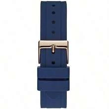 Guess Ladies' Quartz Watch,Dark Blue Dial, Blue Strap, Three Dial Display, Sunday Hour And Minute Display, Business Elegant Style, Fashionable Classic, Suitable For Daily Wear, A Gift For Girlfriends And Mothers W0562L1/W0562L3