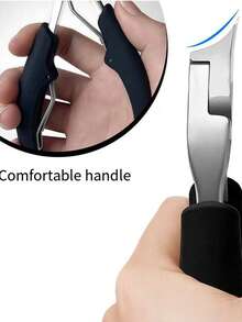 1pc Curved Tip Nail Clipper, Angled Nail Scissors, Suitable For Thick Nails Trimming, For Adults And Elderly, Precision Toenail Trimmer - Wide Mouth, Straight Blade Fit For Thick Nails, Odorless Foot Care Tool - Multicolor - View 5