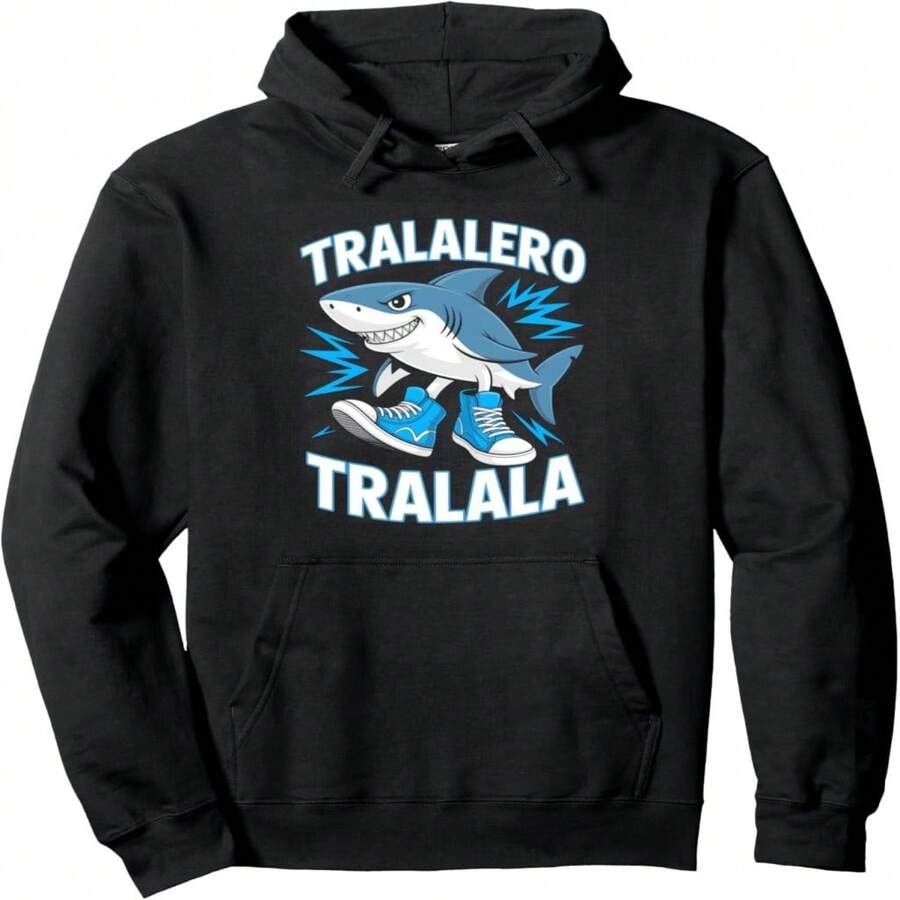 Tralalero Tralala Shark Sneakers Ocean Fun Pullover Hoodie - Hitam 3 - View 1