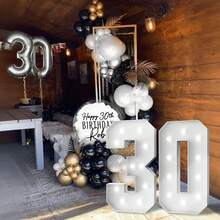 3 piedi/4 piedi Numeri luminosi a insegna - Luci bianche fredde/calde che si illuminano, decorazione per feste, grandi numeri luminosi a insegna che possono essere utilizzati per decorazioni di matrimoni, feste di compleanno - Bianco - Visualizzare 6