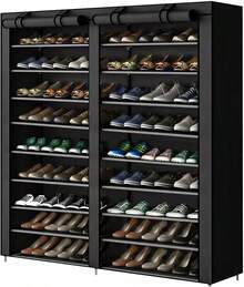 Zapatera de 9 Niveles, Organizador de Zapatero, Zapatero de Tela de 9 Niveles, Zapatero Organizador para 54 Pares, 9 Tier Zapatera de Gran Capacidad con Cubierta - 1 - Ver 6