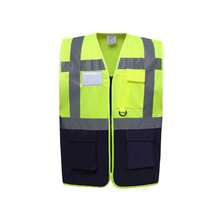 Yoko Unisex Adult Executive HighVis Waistcoat (Fluorescent Yellow/Navy) - Yellow - View 1