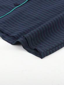 2 pezzi Set di pigiama donna con top a righe e pantaloni, comodo e alla moda per casa e tempo libero, adatto per primavera, autunno e inverno