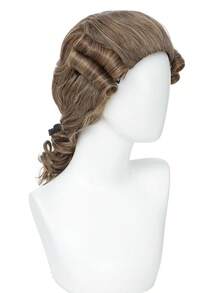 Airhostess Judge Colonial Wig For M Funny Crazy Wigs Washington Hallowe Costume Cosplay Party Wigs (Light Brown) - C-70s 假髮-棕色 - 查看 8