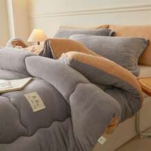 1pc Reversible Milk Fiber Warm Blanket, Soft And Skin-Friendly