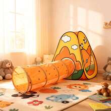 1 set Maisonnette pour enfants, maison en tissu Oxford style forêt d'automne, tente de jeu pour enfants, maison de jeu, tunnel de jeu, pour utilisation intérieure et extérieure, sans assemblage requis, ouverture rapide, espace indépendant secret pour enfants