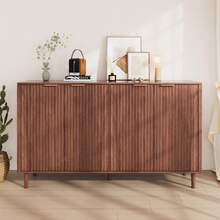 VOWNER 31.5"/61.4" Base Storage Cabinet With Doors, Wooden Sideboard With Shelves, Kitchen Cupboard  For Living Room, Hallway, Entryway - Quả óc chó - Xem 9