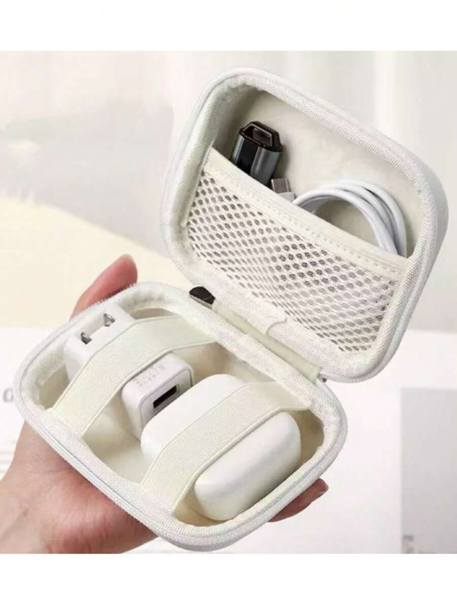 Bolsa de Armazenamento Pequena para Câmera, Bolsa de Armazenamento de Cabo de Dados, Bolsa Organizadora de Cabos de Dados para Viagem e Negócios, Adequada para Organizar Cabos de Dados e Leitores de Cartão