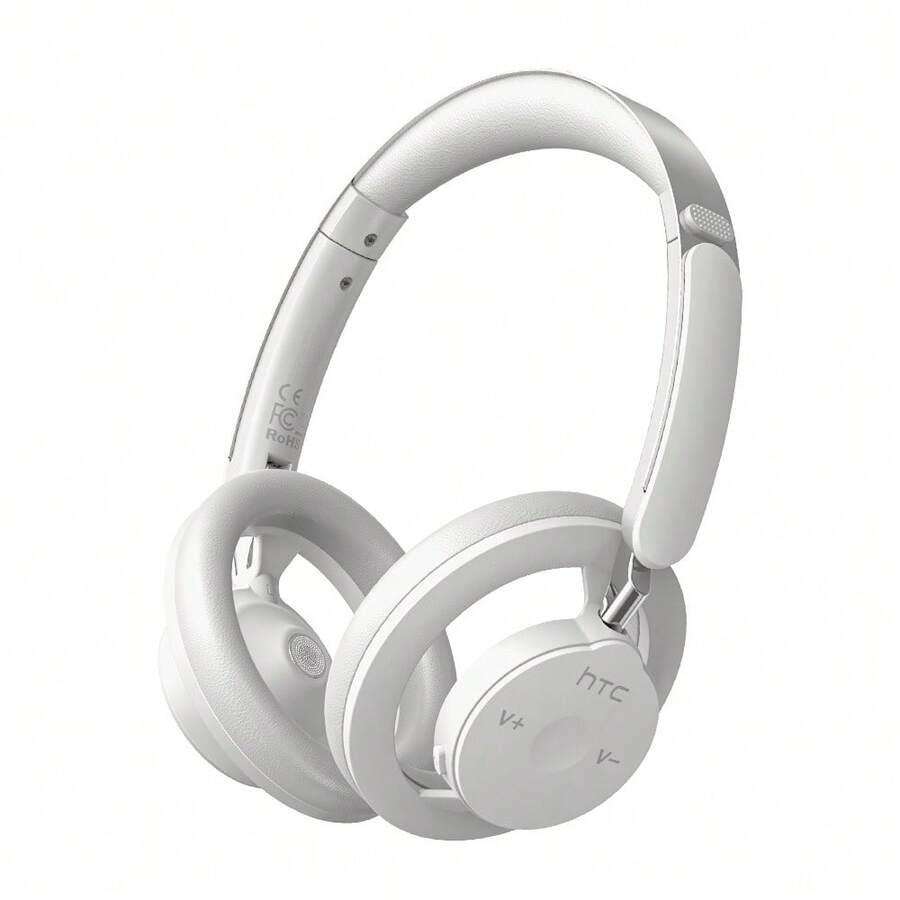HTC Auriculares TWS HP06 con cancelación activa de ruido, micrófonos duales, cancelación de ruido de llamadas ENC, modo de juego de baja latencia, resistencia al agua y al sudor con clasificación IPX, color blanco roto. - blanquecino - Ver 1