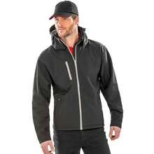 Result Mens TX Performance Hooded Soft S Jacket (Black/Grey) - 黑色 - 查看 4
