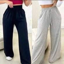 Kit 2 Women's Lanzinha Pants Winter Summer Fashion Pantalona  2025 - 黑色和灰色 - 查看 2
