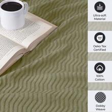 Jena Cotton Textured  Woven Blanket, Throw, Sage