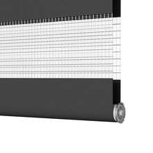 Tenda a rullo zebrata nera 75x100 cm Larghezza tessuto 70,9 cm Poliestere