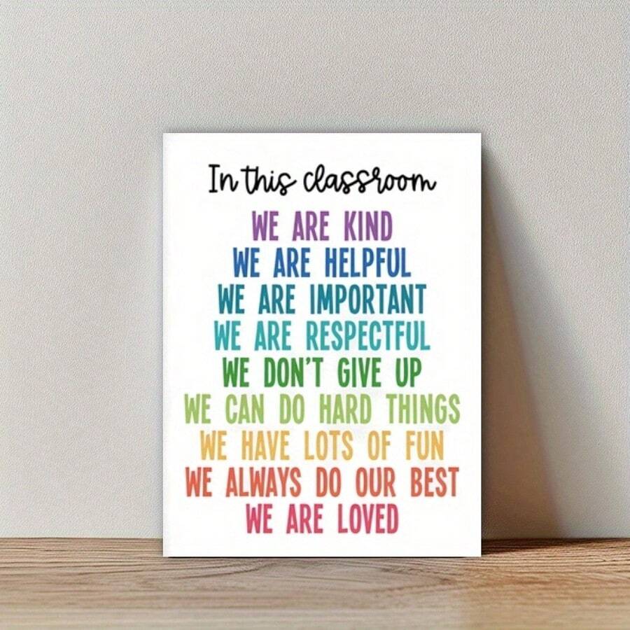 Affiche de salle de classe arc-en-ciel bohème : œuvre murale inspirante pour une mentalité de croissance positive - convient pour la chambre, la salle à manger, la salle de classe, la décoration de bureau