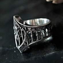 New Classical Gothic Vintage Ring, Fashion Creative Holiday Gift Castle Personality Ring - 主圖 - 查看 3