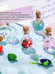 6/10pcs Small Glass Container With Rubber Stopper, Mini DIY Glass Bottle Exquisite Cork Drift Wishes Cute Jar Small Bottle For Wedding Gifts Or Decorating Your Home, Office Or Office, And Can Be Used For DIY Creation, Wishing Bottle, Decoration Of Small Items And Storage Of Tea And Coffee Beans
