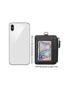 Stylish And Secure RFID Credit Card Holder With Zipper - Perfect For Travel And Everyday Use Christmas - Black - View 3