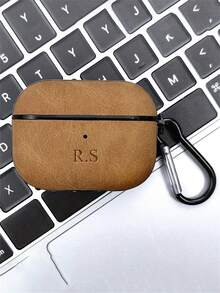 [Customized] Personalized Luxury Laser-Engraved Name DIY Custom Suede Earphone Case, Compatible With Pro 1 2 3 4 Pro 2 Pro 3 Couple Earphone Case, With Keychain.