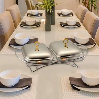 Podgrzewacz do potraw, szkło + stal nierdzewna, 2x1,5l, Klausberg, KB-7922