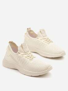 Zapatillas deportivas de moda para mujer - Casual para viajes en primavera/otoño - Beis - Ver 5