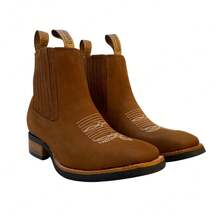 Bota Para Hombre al Estilo Charro de Piel con Bordado Clásico Todo el Año  Cowboy    Empalme    Fiesta  Exterior    todo el año - Oro - Ver 1