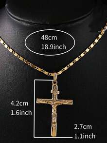 Women's Religious Cross Pendant Necklace - Yellow Gold - View 5