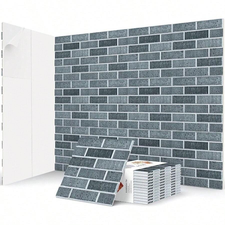 Paquete De 16 Paneles De Pared Autoadhesivos, Azulejos De PVC Impermeables Para Salpicadero Pegatinas De Pared 3d 20 32 X 10 16 Cm 96392153