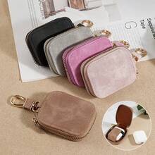 Premium Leather Apple Protective Case With Zipper And Keychain, Fashionable Protective Shell, Available In Multiple Colors, Compatible With Apple 1/2/3/4/New Apple 1/2 - Multicolor - View 1