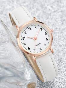 4pcs/Set Women's Fashion Casual Quartz Wrist Watch With Leather Band, Elegant Dial Design (Watch Not Included) - Multicolor - View 8