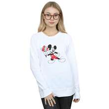 Disney Felpa da donna/ragazza con fiori e motivo di Topolino (Bianco)