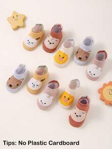 10 perechi de șosete antiderapante pentru gleznă, cu motive drăguțe pentru bebeluși, cu motive antiderapante - Mânere antiderapante pentru copii mici, șosete antiderapante pentru gleznă cu mânere pentru nou-născuți băieți și fete, decorațiuni pentru petrecerea de baby shower, cadouri de sărbători, cadou de Halloween, Ziua Recunoștinței, Crăciun, Crăciun - Multicolor - Vizualizare 3