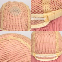 Parrucca dritta lunga 32 pollici in capelli sintetici resistenti al calore, con frangia, colore rosa chiaro, adatta per cosplay, Ognissanti, feste e festival musicali