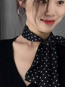 极简性感风格豹纹波点真丝围巾，新款小众高端夏季腰带，适合秋季上学和万圣节等场合。 - 彩色 - 查看 4