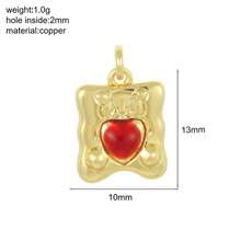 1pc Cute Girly Multi-Color Heart Copper Pendant, Handmade DIY Necklace, Bracelet, Earring Jewelry Charm, Suitable For Daily Wear, Great For Christmas Gift - Multicolor - View 32