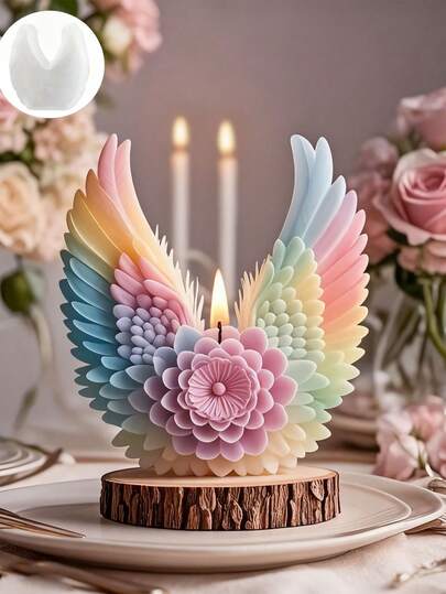 Silicone Candle Mold, Open Flower Wings Wax Molds For Aromatherapy Candles, Resin Casting, Plaster Crafts, Home Decor Ornaments And Holiday Gift Handcraft Tools