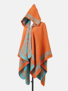1件佩斯利提花撞色休闲披肩 - 彩色 - 查看 13
