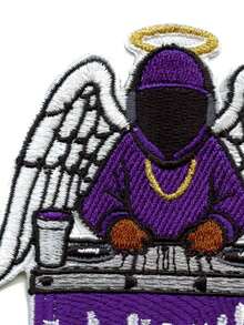 1件 DJ Screw Angel 刺绣熨烫贴片，音乐嘻哈风格，图案为 Screwed Up。 - 彩色 - 查看 2