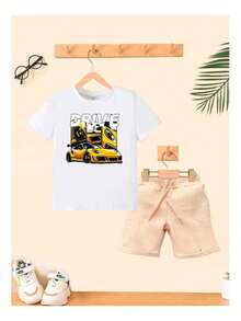 Camiseta + Short Conjunto Infantil Drive Moda Teen - Branco - Visão 1