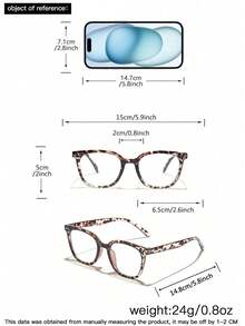 1 pieza Gafas sin receta de marco cuadrado de acrílico con borde completo, estilo bohemio, para adolescentes de 14 a 16 años, adecuadas para salidas y lectura diaria