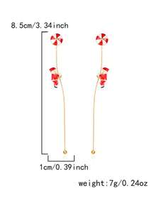 2pcs Cute & Creative Crawling Santa Claus Pendant Earrings, Unique Personalized Earrings Suitable For Women To Wear On Christmas And Holiday Parties