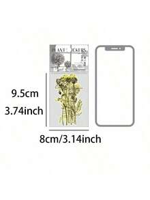 20 miếng/gói nhãn dán lá vàng chủ đề cây, nhãn dán thẩm mỹ sáng tạo cổ điển, vật liệu thủ công trang trí sổ lưu niệm tự làm, quà tặng ngày lễ, đồ dùng học tập sổ lưu niệm cá nhân hóa - Đen và trắng - Xem 11