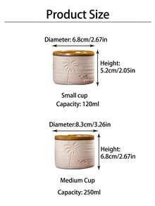 1 pieza Taza de café de terracota rústica de 120 ml/250 ml/310 ml, taza de cerámica tallada a mano de forma creativa con árbol del desierto y camello, taza de té japonesa para latte, té, capuchino, cacao, útiles escolares