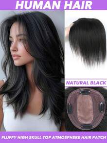 5x4.5Inch Clip In Hair Extensions Human Hair Breathable Real Remy Hair Toupee Wig Seamless Topper Hairpiece For Thinning Hair Wiglets Natural Look Hair Loss Solution Adds Volume & Density Daily Wear & Style As You Like Versatile Hairpiece Natural Look Hairpiece #1B #2 #4 #6 #613 - Multicolor - View 13