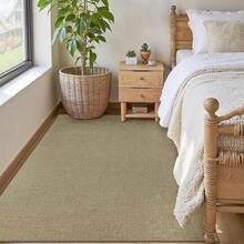 Alfombra de Yute Fácil 5x7 Alfombras a Cuadros: Alfombra Tejida Lavable Antideslizante que No Suelta Pelusa para Interior y Exterior para Sala de Estar Dormitorio Comedor Casa de Campo Patio (5'x7' Cuadros Negros) - Natural - Ver 7